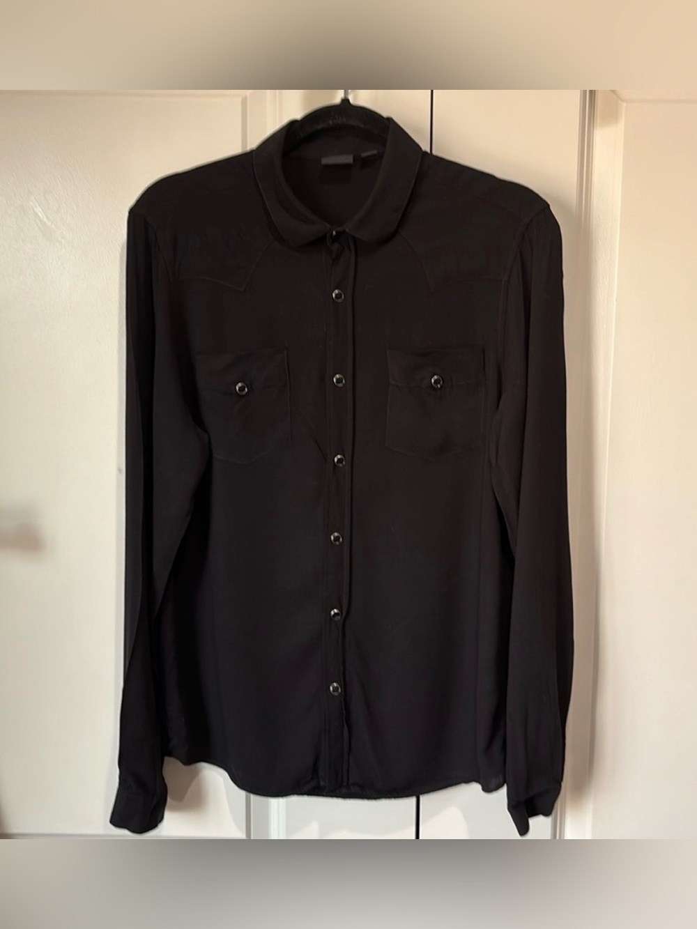 ASOS black western style button down with snap closures